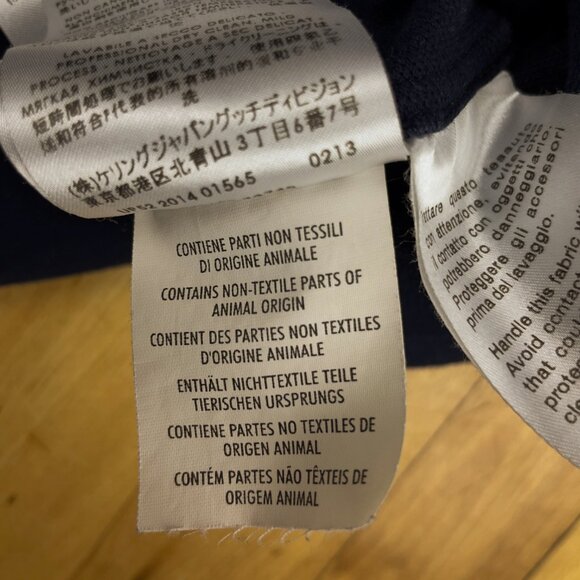 GUCCI Duke Long Sleeve Button Down Polo Style Navy Blue Shirt Size 39 - Picture 7 of 10